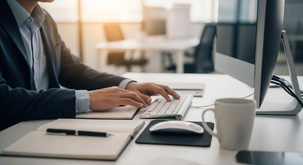 Business analyst reviewing economic profit calculation spreadsheet with NOPAT and WACC metrics on computer screen