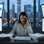 Retailer analyzing customer purchase data in Chicago IL