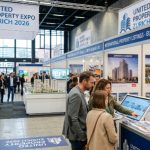 Visitors exploring international property listings at UNITED PROPERTY EXPO Zurich 2026 exhibition hall
