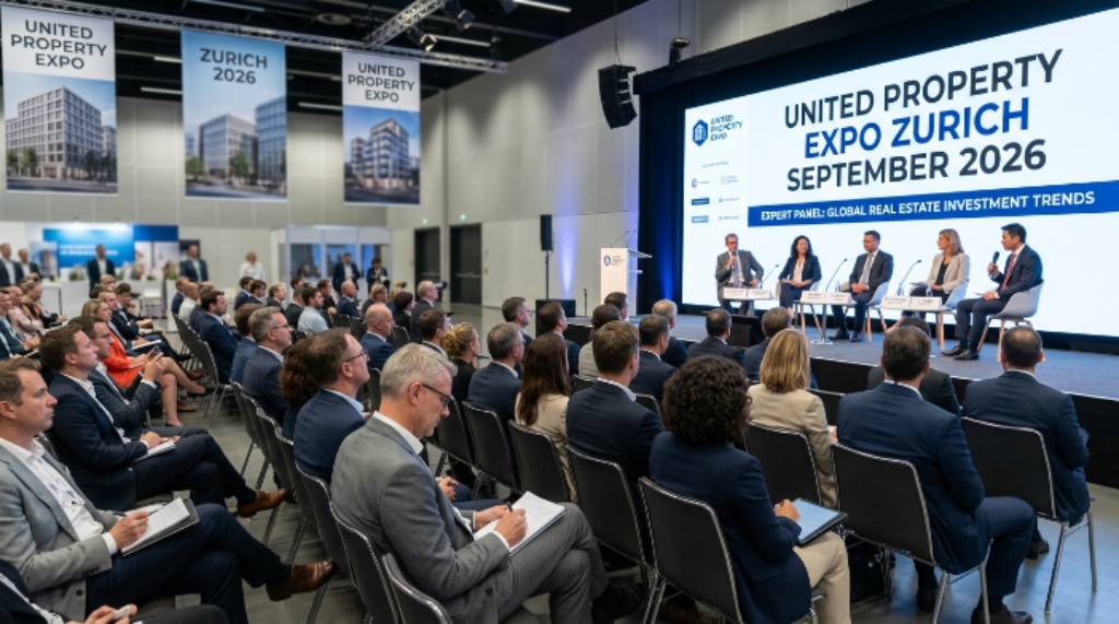 Real estate investors attending expert panel sessions at UNITED PROPERTY EXPO Zurich September 2026