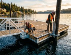 Discover how expert floating dock builders minimize sway, roll, and drift using heavy-duty anchors, flexible couplers, and strategic layout design.