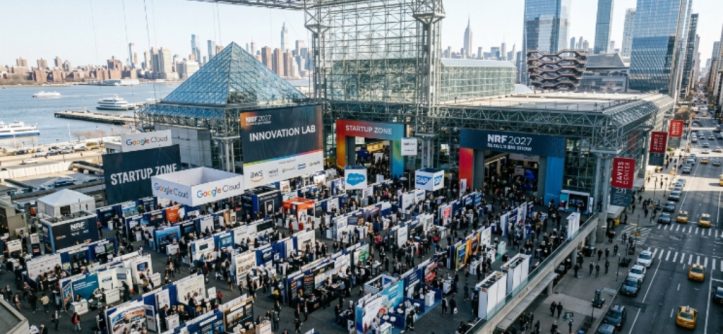 Aerial view of NRF 2027 Retail's Big Show expo floor at Jacob K. Javits Convention Center New York City