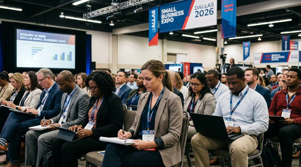 Entrepreneur attending a workshop session at the Small Business Expo in Dallas, Texas, in 2026